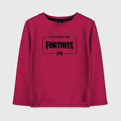 Лонгслив хлопковый детский Fortnite gaming champion: рамка с лого и джойстико, цвет: маджента