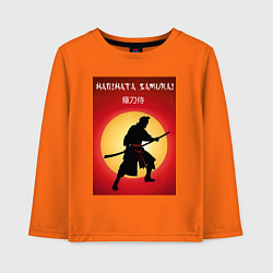 Лонгслив хлопковый детский Самурай сенсей, цвет: оранжевый