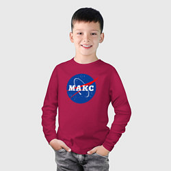Лонгслив хлопковый детский Макс Наса, цвет: маджента — фото 2