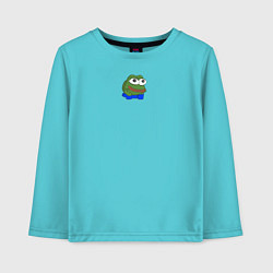 Лонгслив хлопковый детский Pepe print, цвет: бирюзовый