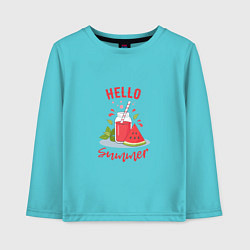 Детский лонгслив Hello summer и сочный смузи из арбуза с базиликом