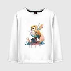 Детский лонгслив Акварельная милая сова