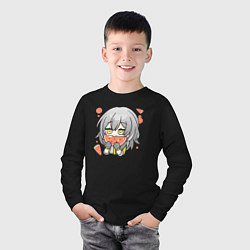 Лонгслив хлопковый детский Trailblazer, цвет: черный — фото 2