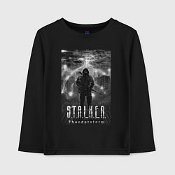 Лонгслив хлопковый детский Stalker thunderstorm, цвет: черный