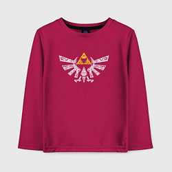 Лонгслив хлопковый детский The Legend of Zelda - znak, цвет: маджента