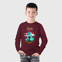 Лонгслив хлопковый детский The Legend of Zelda - Link, цвет: меланж-бордовый — фото 2
