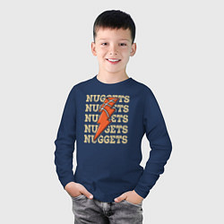 Лонгслив хлопковый детский Nuggets lightning, цвет: тёмно-синий — фото 2
