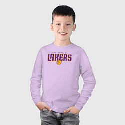 Лонгслив хлопковый детский Team Lakers, цвет: лаванда — фото 2
