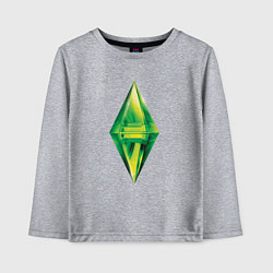 Лонгслив хлопковый детский Знак персонажа Симс, цвет: меланж