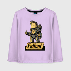 Лонгслив хлопковый детский Vault boy in armor, цвет: лаванда