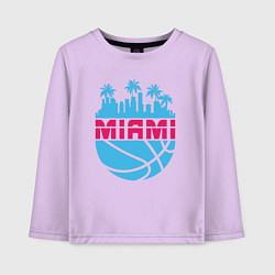 Лонгслив хлопковый детский Miami city, цвет: лаванда
