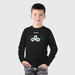 Лонгслив хлопковый детский Cloud9 art, цвет: черный — фото 2