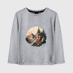 Детский лонгслив Горы в стиле моротай