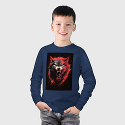 Лонгслив хлопковый детский Red wolf, цвет: тёмно-синий — фото 2