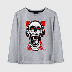 Лонгслив хлопковый детский DnB skull, цвет: меланж