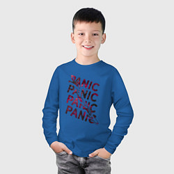 Лонгслив хлопковый детский Panic, цвет: синий — фото 2