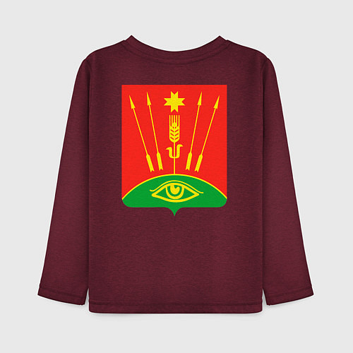 Детский лонгслив Глазовский район / Меланж-бордовый – фото 2