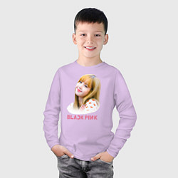 Лонгслив хлопковый детский Lisa Blackpink, цвет: лаванда — фото 2