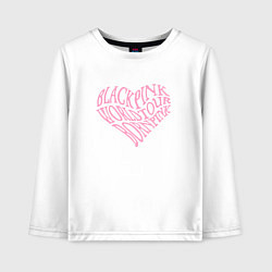 Лонгслив хлопковый детский Blackpink worldtour bornpink, цвет: белый
