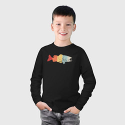 Лонгслив хлопковый детский Color fish, цвет: черный — фото 2