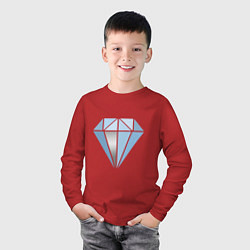Лонгслив хлопковый детский Голубой кристалл с серебряной гранью, цвет: красный — фото 2