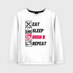 Детский лонгслив Eat sleep rush b repeat