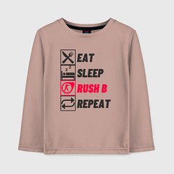 Детский лонгслив Eat sleep rush b repeat