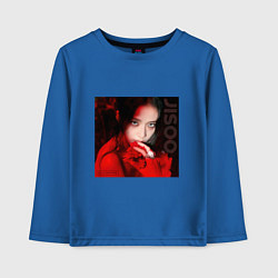 Лонгслив хлопковый детский Blackpink Jisoo in red, цвет: синий