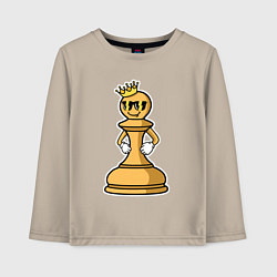 Лонгслив хлопковый детский Шахматная пешка InChess, цвет: миндальный