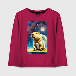 Детский лонгслив Capybara brave astronaut - neural network