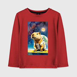 Детский лонгслив Capybara brave astronaut - neural network