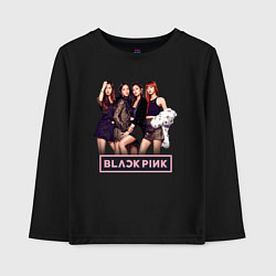 Лонгслив хлопковый детский Rose Blackpink kpop, цвет: черный