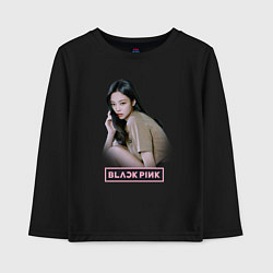 Лонгслив хлопковый детский Jennie Blackpink, цвет: черный