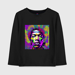 Детский лонгслив Jimi Hendrix in color Glitch Art