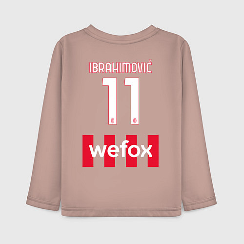 Детский лонгслив Златан Ибрагимович ФК Милан форма 2223 домашняя / Пыльно-розовый – фото 2