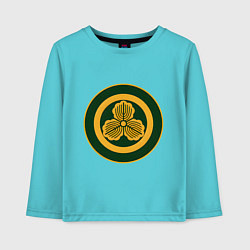 Лонгслив хлопковый детский Клан Нагаока Total War: Shogun 2, цвет: бирюзовый