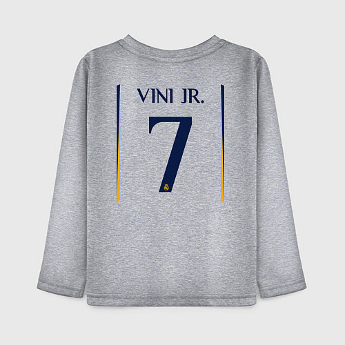 Детский лонгслив Винисиус Жуниор ФК Реал Мадрид форма 2324 домашняя / Меланж – фото 2
