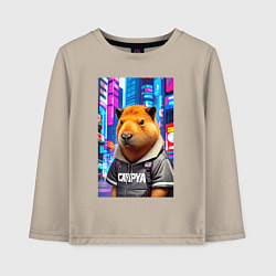 Детский лонгслив Cool capybara - urban style - neural network