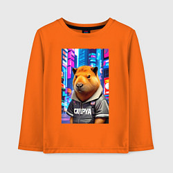 Детский лонгслив Cool capybara - urban style - neural network