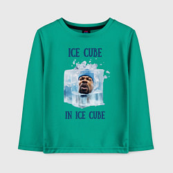 Лонгслив хлопковый детский Ice Cube in ice cube, цвет: зеленый