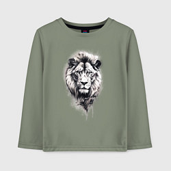 Детский лонгслив Голова льва рисунок карандашом