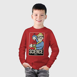 Лонгслив хлопковый детский Vault science, цвет: красный — фото 2