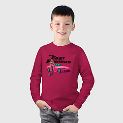 Лонгслив хлопковый детский Девон Аоки Honda s2000, цвет: маджента — фото 2