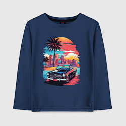 Детский лонгслив Автомобиль на пляже