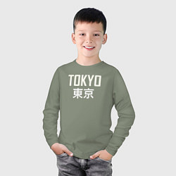 Лонгслив хлопковый детский Japan - Tokyo, цвет: авокадо — фото 2
