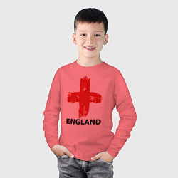 Лонгслив хлопковый детский England flag, цвет: коралловый — фото 2