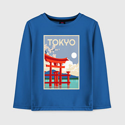 Лонгслив хлопковый детский Tokyo - japan, цвет: синий