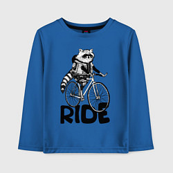 Лонгслив хлопковый детский Raccoon ride, цвет: синий