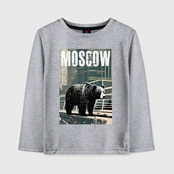 Детский лонгслив Москва - Россия - медведь