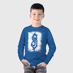 Лонгслив хлопковый детский Slipknot logo, цвет: синий — фото 2